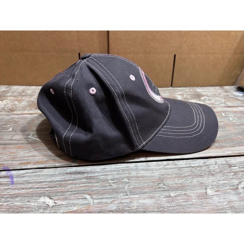 Paris France Eiffel Tower Baseball Cap Pink Charcoal Cotton Adjustable Hat